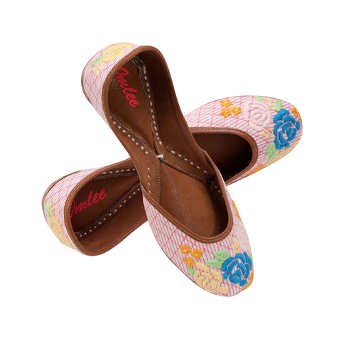 cute floral embroidery jutti for women