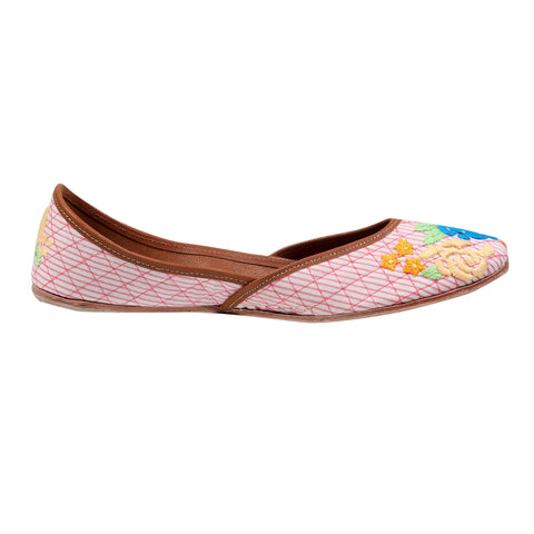 cute floral embroidery jutti for women