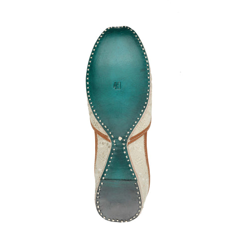 SILVER SKY - LIGHT GREY SILK WITH EMBROIDERY JUTTI