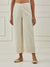 NATURAL WHITE STRAIGHT PANTS WITH PITTAN ZIGZAG