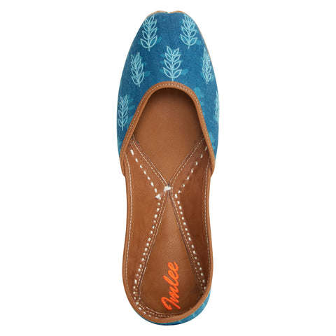 indigo print casual slip on jutti for girls