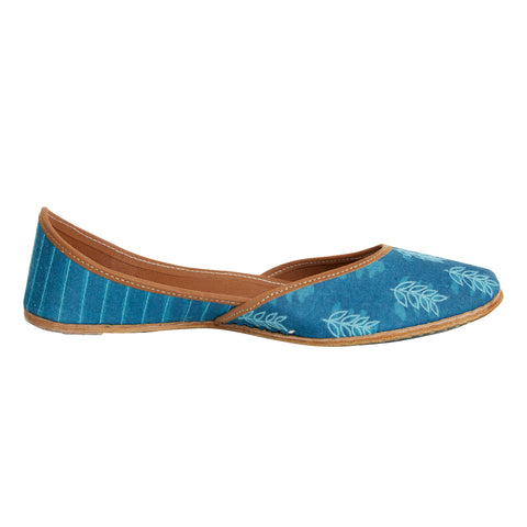 indigo print casual slip on jutti for girls