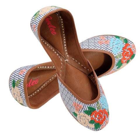 floral embroidery shoes for girls