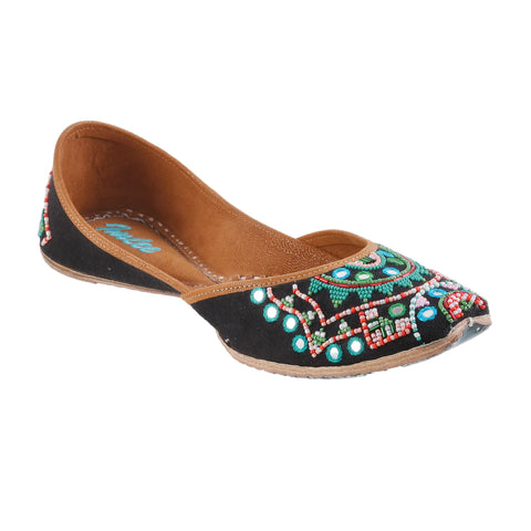 embroidered multicolored mojari for women