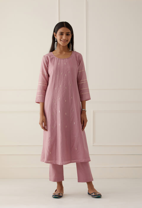 LILAC KALI KURTA WITH DUPATTA - SET OF 3