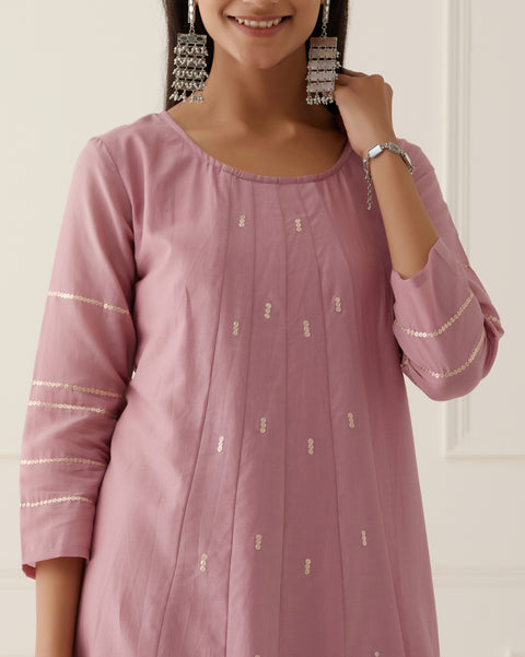 LILAC KALI KURTA WITH DUPATTA - SET OF 3