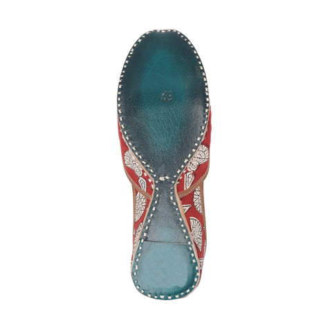 ZAFRANI BOOTA - RUST MOCCASIN WITH PITTAN WORK JUTTI