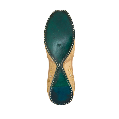Gold Brocade leather mojari