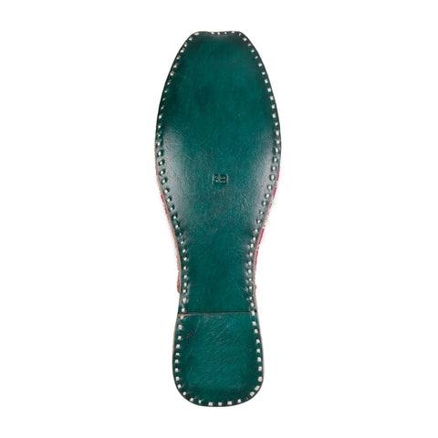 floral jaal leather mojari with sole cushioning.floral jaal leather mojari with sole cushioning.