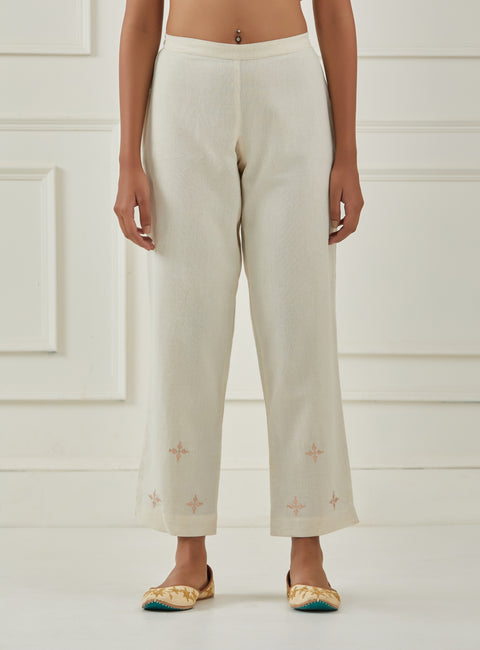 RUST ASYMMETRIC KURTA PANT SET OF 2