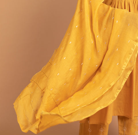 Mustard Yellow Chanderi Dupatta
