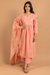 Rose Pink Chanderi duppatta with pittan lines