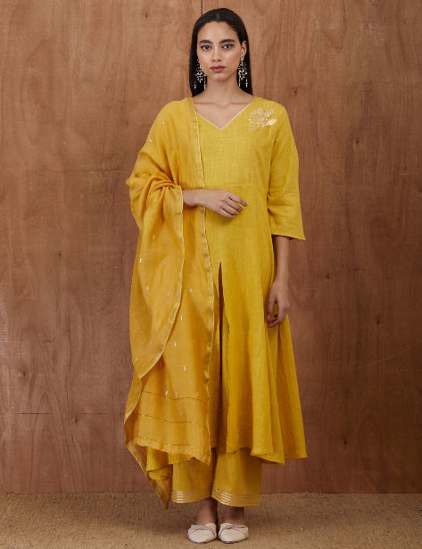 Mustard Yellow Chanderi Dupatta