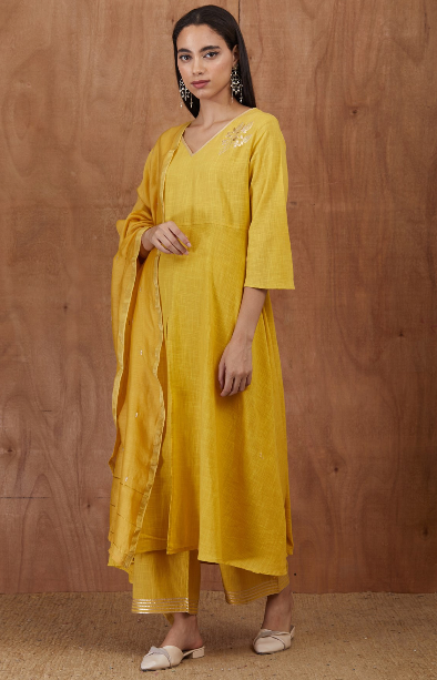 Mustard Yellow Chanderi Dupatta