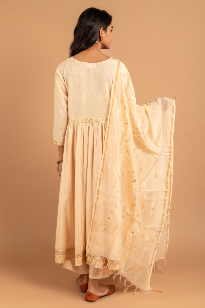 Pale Peach - Full Jaal Duppatta