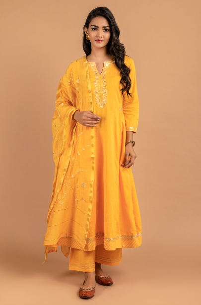Mango Yellow Full Jaal Dupatta