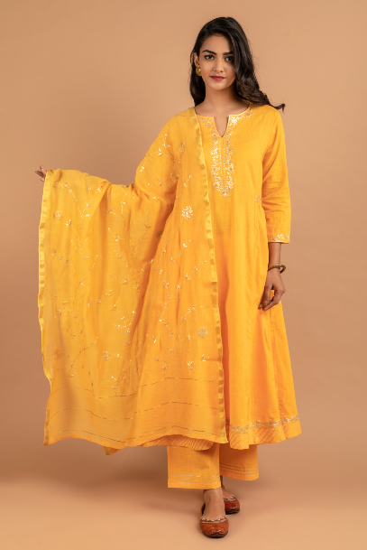 Mango Yellow Full Jaal Dupatta