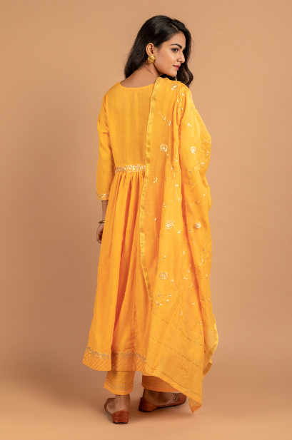 Mango Yellow Full Jaal Dupatta