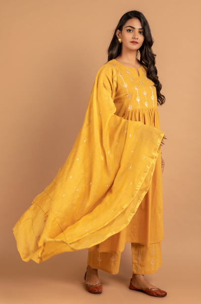 Haldi Yellow Full Jaal Dupatta
