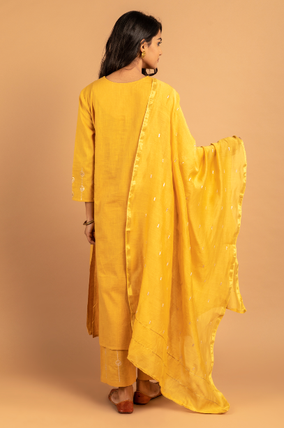 Haldi Yellow Full Jaal Dupatta