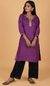 Purple linen Kurta and pant-set of 2